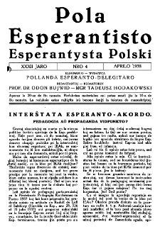 Pola Esperantisto : esperantaj sciigoj por pollingvanoj. Jaro 32, no 4 (Aprilo 1938)
