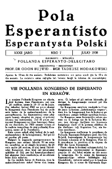 Pola Esperantisto : esperantaj sciigoj por pollingvanoj. Jaro 32, no 7 (Julio 1938)