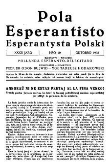 Pola Esperantisto : esperantaj sciigoj por pollingvanoj. Jaro 32, no 10 (Oktobro 1938)