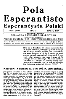 Pola Esperantisto : esperantaj sciigoj por pollingvanoj. Jaro 33, no 3 (Marto 1939)
