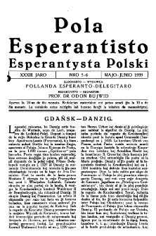 Pola Esperantisto : esperantaj sciigoj por pollingvanoj. Jaro 33, no 5-6 (Majo-Junio 1939)
