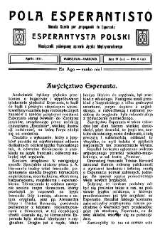 Pola Esperantisto. Jaro 4=6, no 4=49 (Aprilo 1911)
