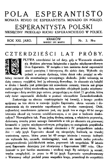 Pola Esperantisto. Jaro 21, no 3 (Marzec 1927)