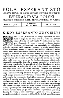 Pola Esperantisto. Jaro 21, no 5 (Maj 1927)