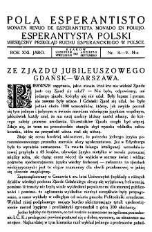 Pola Esperantisto. Jaro 21, no 8/9 (Sierpień/Wrzesień 1927)