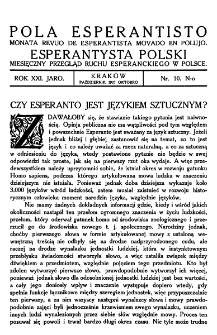 Pola Esperantisto. Jaro 21, no 10 (Październik 1927)
