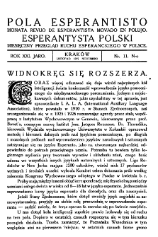 Pola Esperantisto. Jaro 21, no 11 (Listopad 1927)