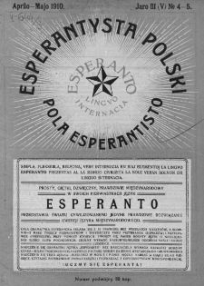 Pola Esperantisto. Jaro 3=5, no 4-5 (Aprilo-Majo 1910)