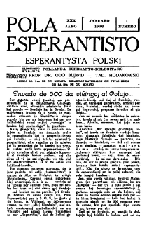 Pola Esperantisto : esperantaj sciigoj por pollingvanoj. Jaro 30, no 1 (Januaro 1936)