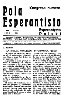 Pola Esperantisto : esperantaj sciigoj por pollingvanoj. Jaro 30, Kongresa numero (Julio 1936)