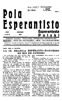 Pola Esperantisto : esperantaj sciigoj por pollingvanoj. Jaro 31, no 1 (Januaro 1937)