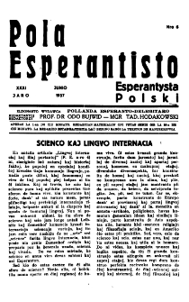 Pola Esperantisto : esperantaj sciigoj por pollingvanoj. Jaro 31, no 6 (Junio 1937)