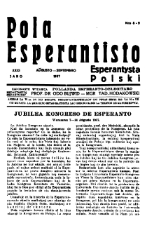 Pola Esperantisto : esperantaj sciigoj por pollingvanoj. Jaro 31, no 8-9 (Aŭgusto-Septembro 1937)