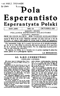 Pola Esperantisto : esperantaj sciigoj por pollingvanoj. Jaro 31, no 10 (Oktobro 1937)