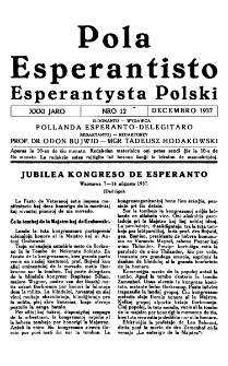 Pola Esperantisto : esperantaj sciigoj por pollingvanoj. Jaro 31, no 12 (Decembro 1937)