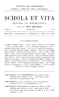 Schola et Vita : revista mensuale in interlingua. Anno 2, no 4 (1927)