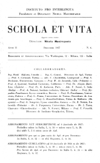 Schola et Vita : revista mensuale in interlingua. Anno 2, no 6 (1927)