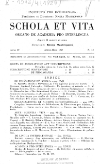 Schola et Vita : revista mensuale in interlingua. Anno 4, n. 4/5 (1929)