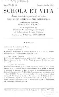 Schola et Vita : revista mensuale in interlingua. Anno 9, n. 1/2 (1934)