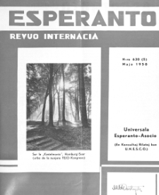 Esperanto : revuo internacia : oficiala organo de Universala Esperanto Asocio. Jaro 51, n. 630 (1958)