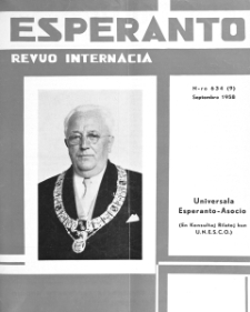 Esperanto : revuo internacia : oficiala organo de Universala Esperanto Asocio. Jaro 51, n. 634 (1958)