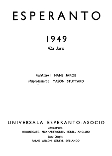 Esperanto : revuo internacia : oficiala organo de Universala Esperanto Asocio. Indeks Jaro 42 (1949)