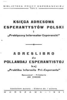 Księga adresowa esparantystów Polski i Praktyczny Informator Esperancki.