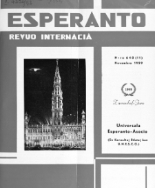 Esperanto : revuo internacia : oficiala organo de Universala Esperanto Asocio. Jaro 52, n. 648 (1959)