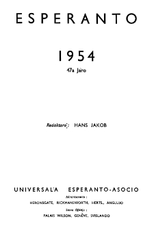 Esperanto : revuo internacia : oficiala organo de Universala Esperanto Asocio. Indeks Jaro 47 (1954).
