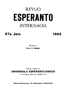 Esperanto : revuo internacia : oficiala organo de Universala Esperanto Asocio. Indeks Jaro 57 (1964)