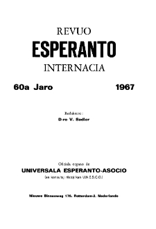Esperanto : revuo internacia : oficiala organo de Universala Esperanto Asocio. Indeks Jaro 60 (1967)