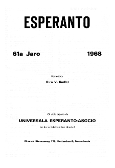 Esperanto : revuo internacia : oficiala organo de Universala Esperanto Asocio. Indeks Jaro 61 (1968)