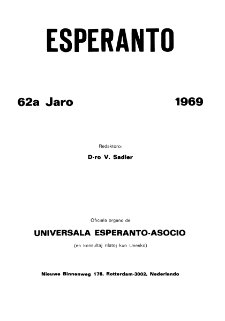 Esperanto : revuo internacia : oficiala organo de Universala Esperanto Asocio. Indeks Jaro 62 (1969)