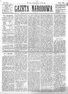 Gazeta Narodowa. R. 13 (1874), nr 214 (19 wrześnai)