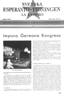 Lâ Espero : officiellt organ för Svenska Esperanto-Förbundet (S.E.F.) : organ för Esperanto-rörelsen i Sverige. Arg. 36, Nr 7 (1948)