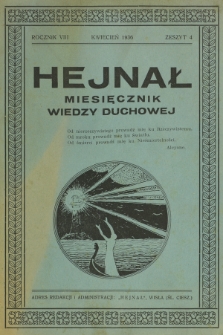 Hejnał nad Morzem Życia ze Szczytów Prawd Ducha i Praw Człowieka. R. 8, Z. 4 (1936)
