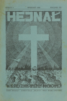 Hejnał nad Morzem Życia ze Szczytów Prawd Ducha i Praw Człowieka. R. 8, Z. 9 (1936)