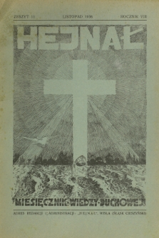 Hejnał nad Morzem Życia ze Szczytów Prawd Ducha i Praw Człowieka. R. 8, Z. 11 (1936)