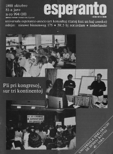Esperanto : revuo internacia : oficiala organo de Universala Esperanto Asocio. Jaro 81, n. 994 (1988)