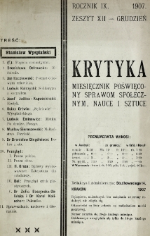 Krytyka : miesięcznik społeczny, naukowy i literacki. R. 9, z. 12 (1907)