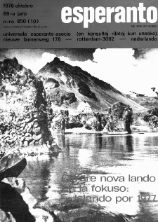 Esperanto : revuo internacia : oficiala organo de Universala Esperanto Asocio. Jaro 69, n. 850 (1976)