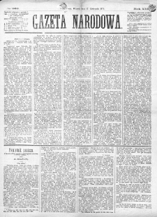 Gazeta Narodowa. R. 13 (1874), nr 263 (17 listopada)