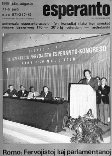 Esperanto : revuo internacia : oficiala organo de Universala Esperanto Asocio. Jaro 71, n. 871/872 (1978)