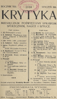 Krytyka : miesięcznik społeczny, naukowy i literacki. R. 13 (1911)