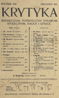 Krytyka : miesięcznik społeczny, naukowy i literacki. R. 13, z. 12 (1911)