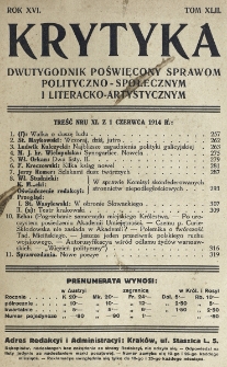 Krytyka : miesięcznik społeczny, naukowy i literacki. R. 16, z. 5 (1914)