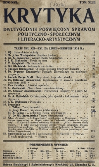 Krytyka : miesięcznik społeczny, naukowy i literacki. R. 16, z. 7/8 (1914)