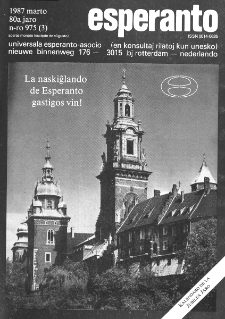Esperanto : revuo internacia : oficiala organo de Universala Esperanto Asocio. Jaro 80, n. 975 (1987)