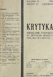 Krytyka : miesięcznik społeczny, naukowy i literacki. R. 3, z. 11 (1901)