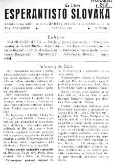 Esperantisto Slovaka. Jarkolekto 6, No1 (1951)